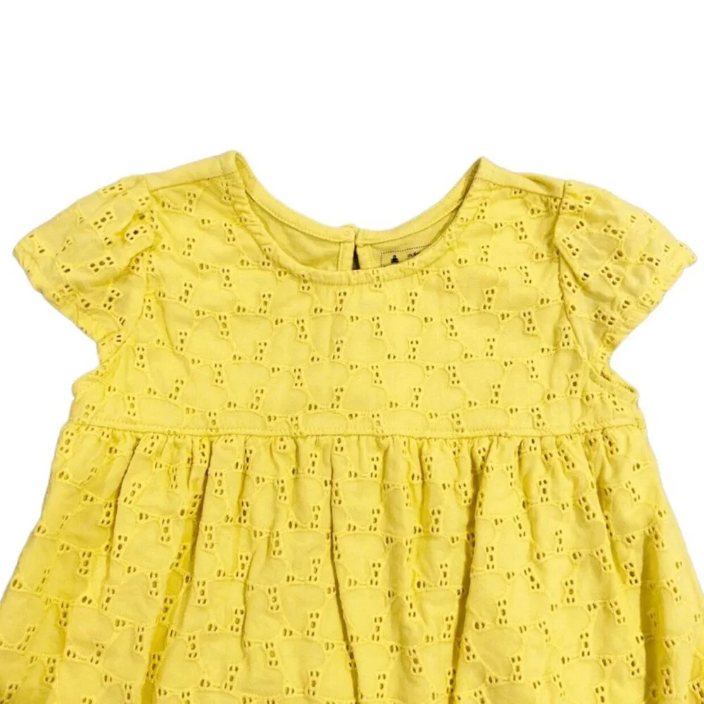 Baby Gap 4Y Yellow Eyelet Heart Shirt Top